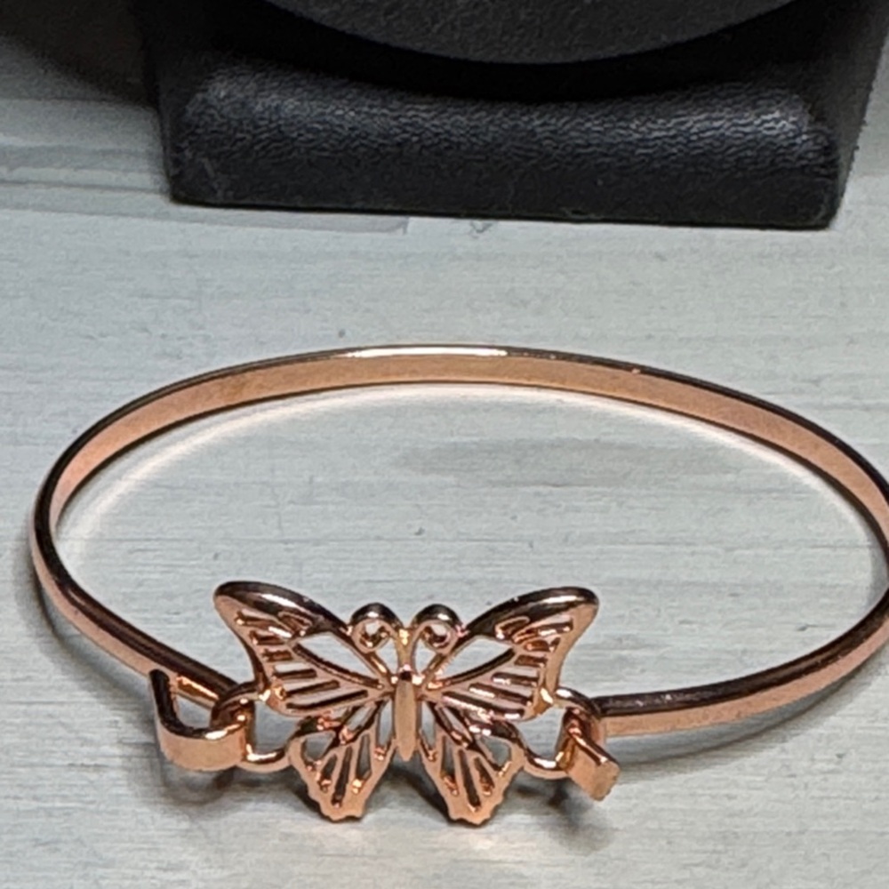 Kids Butterfly Rose Gold Tone Bracelet